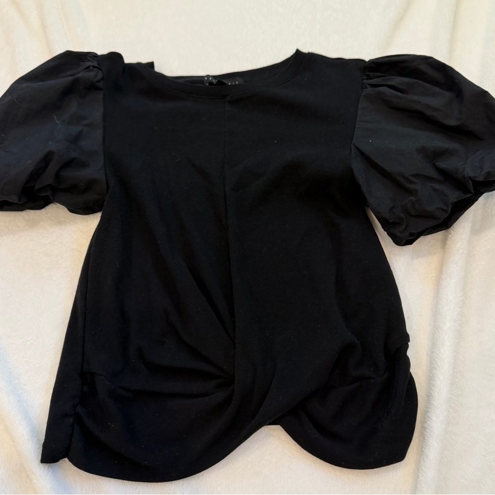 Sanctuary Black Puff Sleeve Blouse